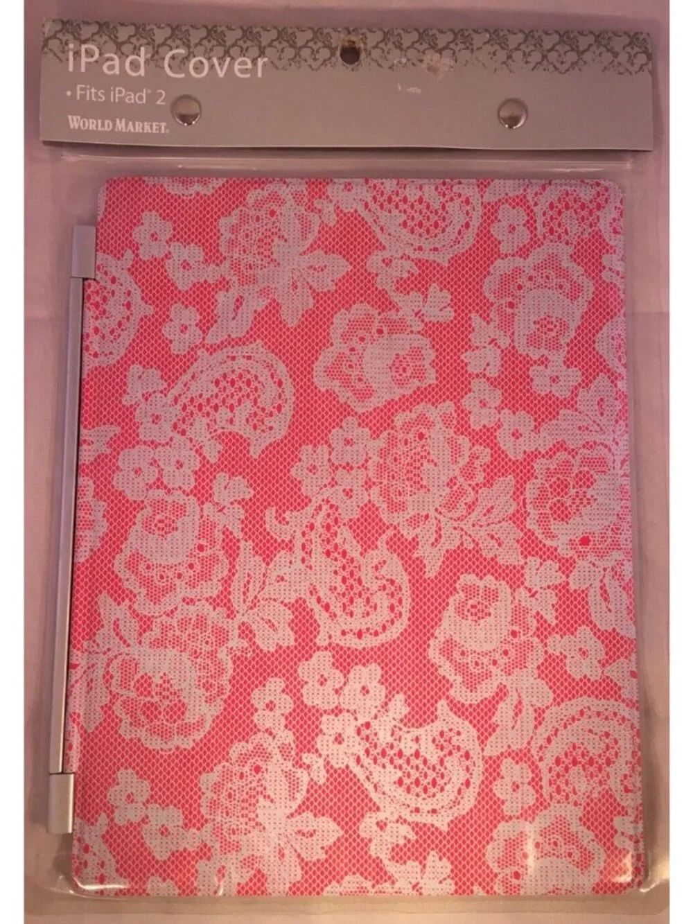 Cost Plus World Market Ipad Cover Pink Blue Magnetic Lace Fits 9.45 x 7.67